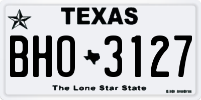 TX license plate BHO3127