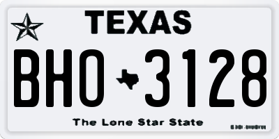 TX license plate BHO3128