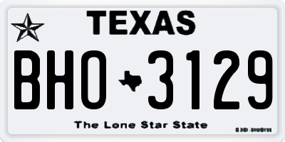 TX license plate BHO3129