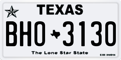 TX license plate BHO3130