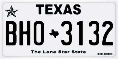 TX license plate BHO3132