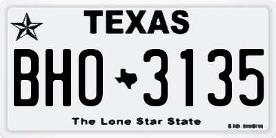 TX license plate BHO3135