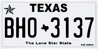 TX license plate BHO3137