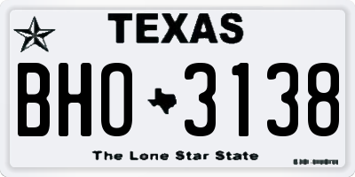 TX license plate BHO3138