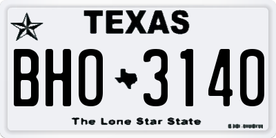 TX license plate BHO3140