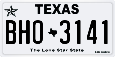 TX license plate BHO3141