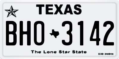 TX license plate BHO3142