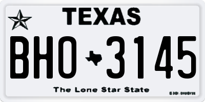 TX license plate BHO3145