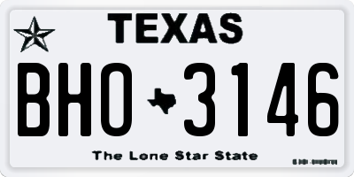 TX license plate BHO3146