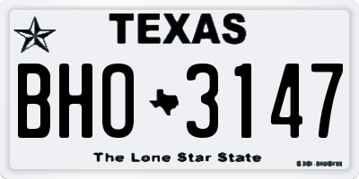 TX license plate BHO3147