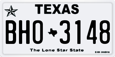 TX license plate BHO3148