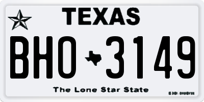 TX license plate BHO3149