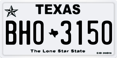 TX license plate BHO3150