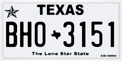 TX license plate BHO3151