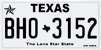 TX license plate BHO3152