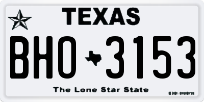TX license plate BHO3153