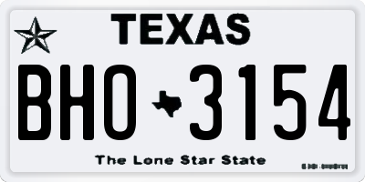 TX license plate BHO3154