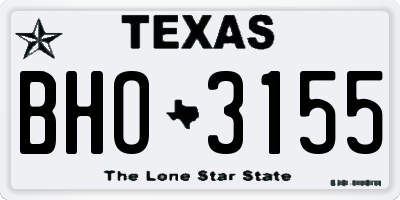 TX license plate BHO3155