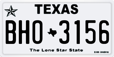 TX license plate BHO3156