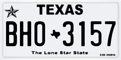 TX license plate BHO3157