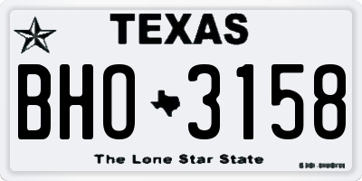 TX license plate BHO3158