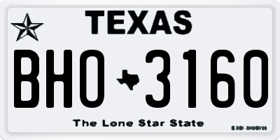 TX license plate BHO3160