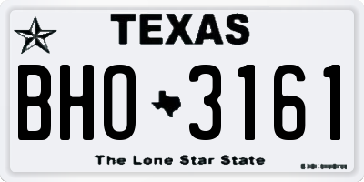 TX license plate BHO3161