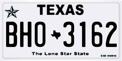 TX license plate BHO3162