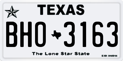 TX license plate BHO3163