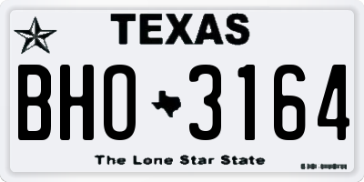 TX license plate BHO3164
