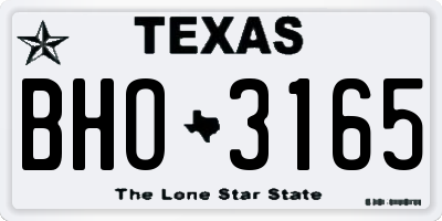 TX license plate BHO3165