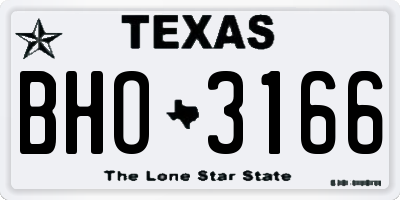 TX license plate BHO3166