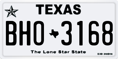 TX license plate BHO3168