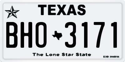 TX license plate BHO3171