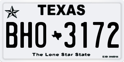 TX license plate BHO3172