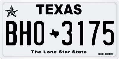 TX license plate BHO3175