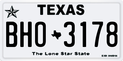 TX license plate BHO3178