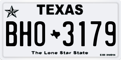 TX license plate BHO3179