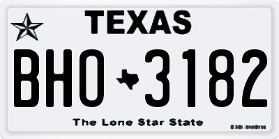 TX license plate BHO3182