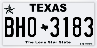 TX license plate BHO3183