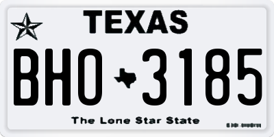 TX license plate BHO3185