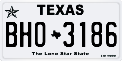 TX license plate BHO3186