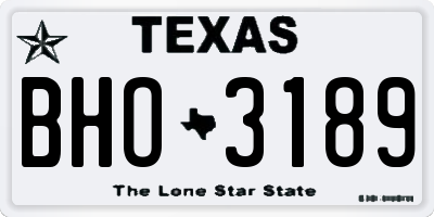 TX license plate BHO3189