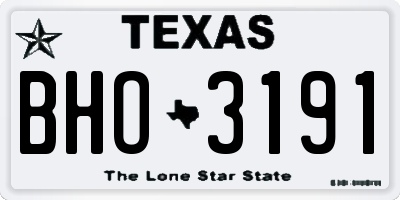TX license plate BHO3191