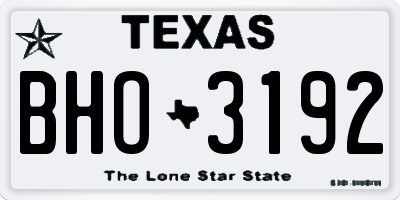 TX license plate BHO3192