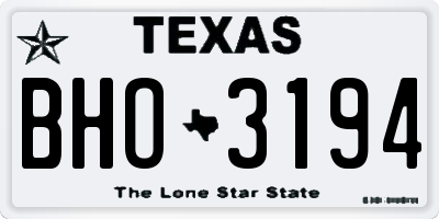 TX license plate BHO3194