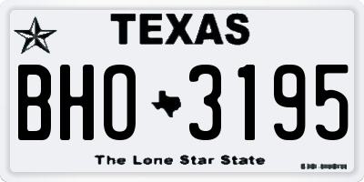 TX license plate BHO3195