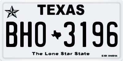 TX license plate BHO3196