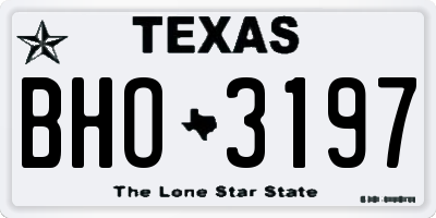 TX license plate BHO3197
