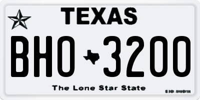 TX license plate BHO3200